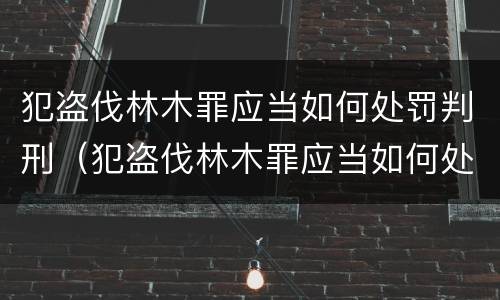 犯盗伐林木罪应当如何处罚判刑（犯盗伐林木罪应当如何处罚判刑的人）