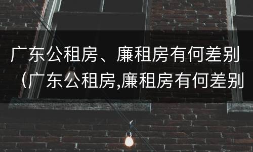 广东公租房、廉租房有何差别（广东公租房,廉租房有何差别呢）