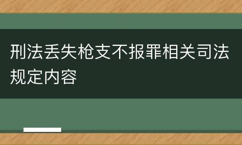 刑法丢失枪支不报罪相关司法规定内容