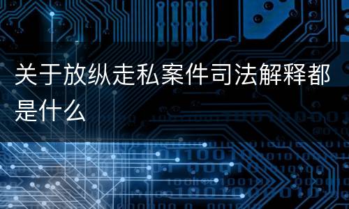 关于放纵走私案件司法解释都是什么