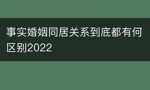 事实婚姻同居关系到底都有何区别2022