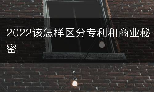 2022该怎样区分专利和商业秘密