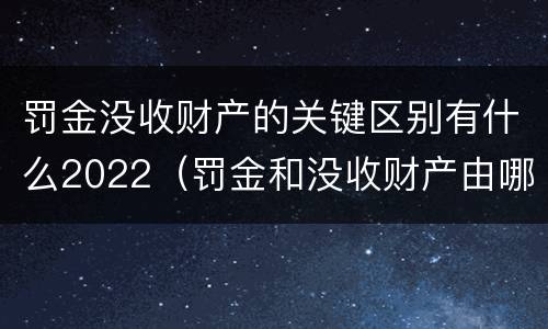 罚金没收财产的关键区别有什么2022（罚金和没收财产由哪个机关执行）
