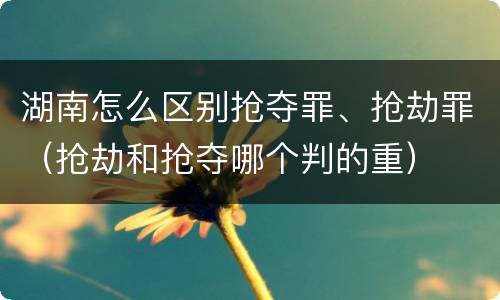 湖南怎么区别抢夺罪、抢劫罪（抢劫和抢夺哪个判的重）