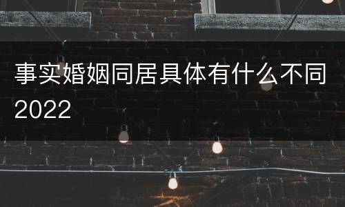 事实婚姻同居具体有什么不同2022