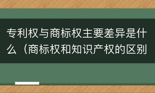 专利权与商标权主要差异是什么（商标权和知识产权的区别）