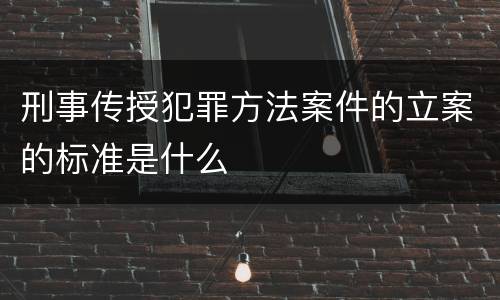 刑事传授犯罪方法案件的立案的标准是什么