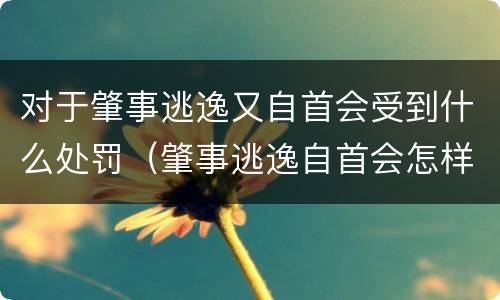 对于肇事逃逸又自首会受到什么处罚（肇事逃逸自首会怎样处罚）