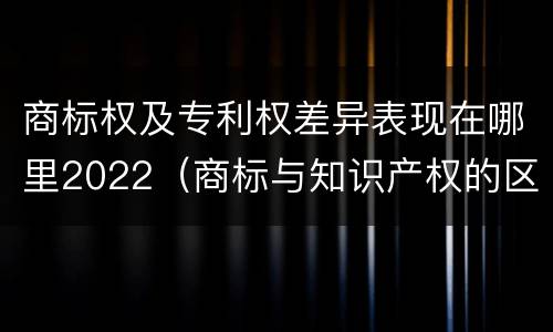 商标权及专利权差异表现在哪里2022（商标与知识产权的区别）