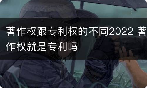 著作权跟专利权的不同2022 著作权就是专利吗