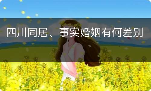 四川同居、事实婚姻有何差别