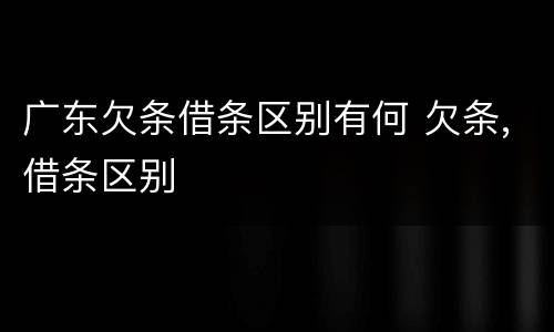 广东欠条借条区别有何 欠条,借条区别