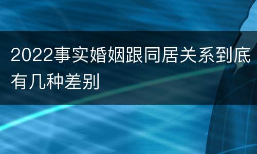 2022事实婚姻跟同居关系到底有几种差别