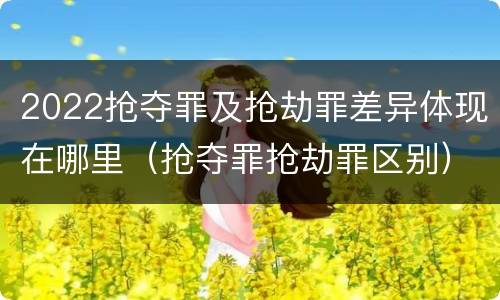 2022抢夺罪及抢劫罪差异体现在哪里（抢夺罪抢劫罪区别）