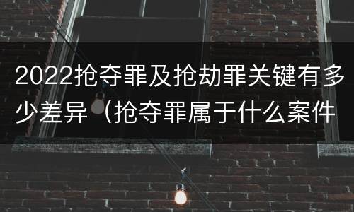 2022抢夺罪及抢劫罪关键有多少差异（抢夺罪属于什么案件）