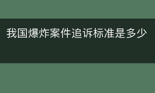 我国爆炸案件追诉标准是多少