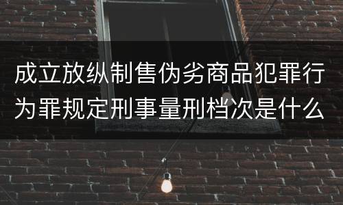 成立放纵制售伪劣商品犯罪行为罪规定刑事量刑档次是什么样