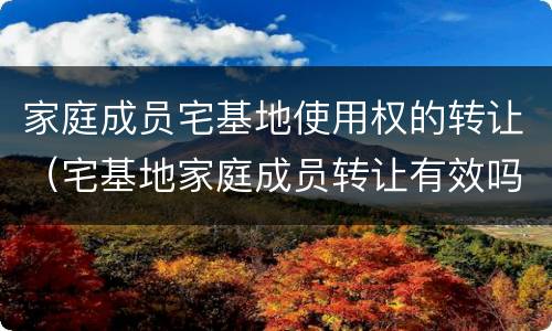 家庭成员宅基地使用权的转让（宅基地家庭成员转让有效吗）