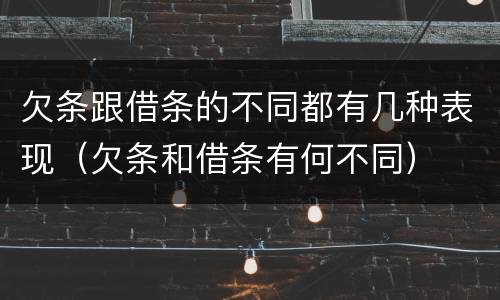 欠条跟借条的不同都有几种表现（欠条和借条有何不同）