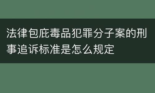 法律包庇毒品犯罪分子案的刑事追诉标准是怎么规定