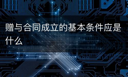 赠与合同成立的基本条件应是什么