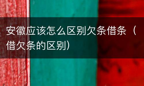 安徽应该怎么区别欠条借条（借欠条的区别）