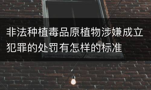非法种植毒品原植物涉嫌成立犯罪的处罚有怎样的标准