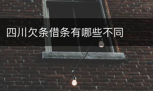 四川欠条借条有哪些不同