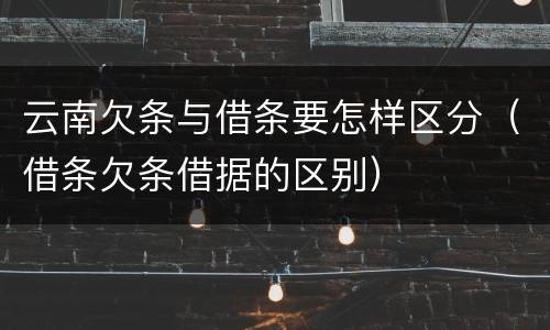 云南欠条与借条要怎样区分（借条欠条借据的区别）
