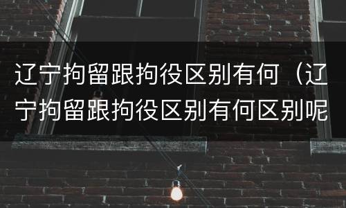 辽宁拘留跟拘役区别有何（辽宁拘留跟拘役区别有何区别呢）