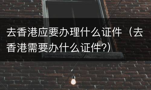 去香港应要办理什么证件（去香港需要办什么证件?）