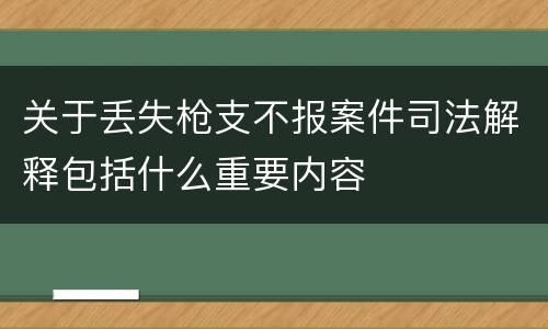 关于丢失枪支不报案件司法解释包括什么重要内容
