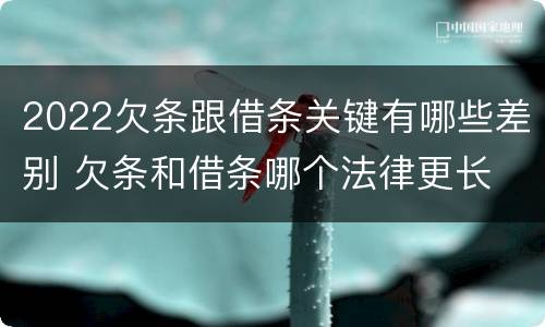 2022欠条跟借条关键有哪些差别 欠条和借条哪个法律更长