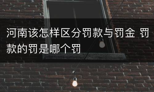 河南该怎样区分罚款与罚金 罚款的罚是哪个罚