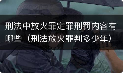 刑法中放火罪定罪刑罚内容有哪些（刑法放火罪判多少年）