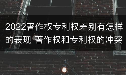 2022著作权专利权差别有怎样的表现 著作权和专利权的冲突