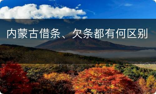 内蒙古借条、欠条都有何区别