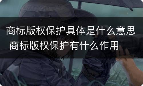 商标版权保护具体是什么意思 商标版权保护有什么作用