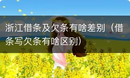 浙江借条及欠条有啥差别（借条写欠条有啥区别）