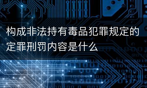 构成非法持有毒品犯罪规定的定罪刑罚内容是什么