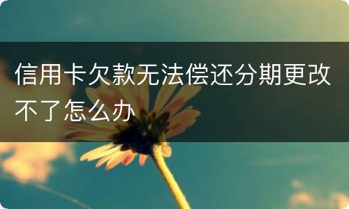 信用卡欠款无法偿还分期更改不了怎么办