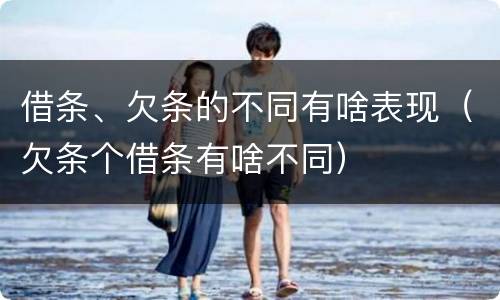 借条、欠条的不同有啥表现（欠条个借条有啥不同）