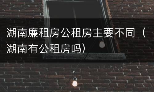 湖南廉租房公租房主要不同（湖南有公租房吗）