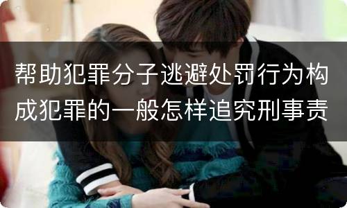 帮助犯罪分子逃避处罚行为构成犯罪的一般怎样追究刑事责任