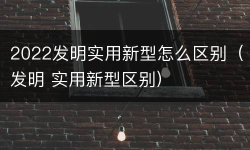 2022发明实用新型怎么区别（发明 实用新型区别）