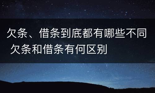 欠条、借条到底都有哪些不同 欠条和借条有何区别