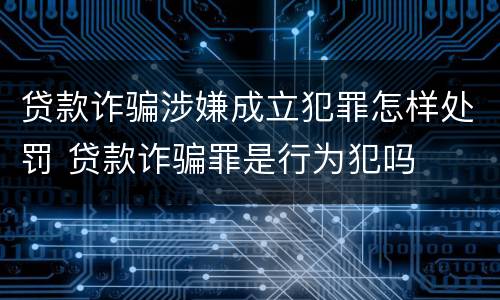 贷款诈骗涉嫌成立犯罪怎样处罚 贷款诈骗罪是行为犯吗