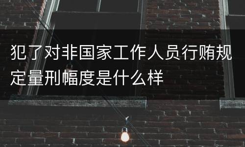 犯了对非国家工作人员行贿规定量刑幅度是什么样
