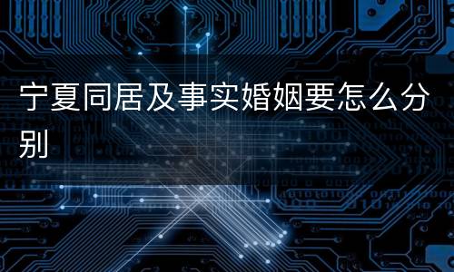 宁夏同居及事实婚姻要怎么分别