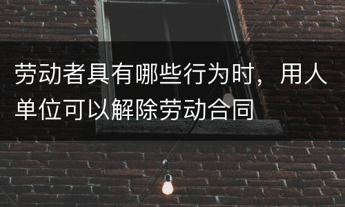 劳动者具有哪些行为时，用人单位可以解除劳动合同